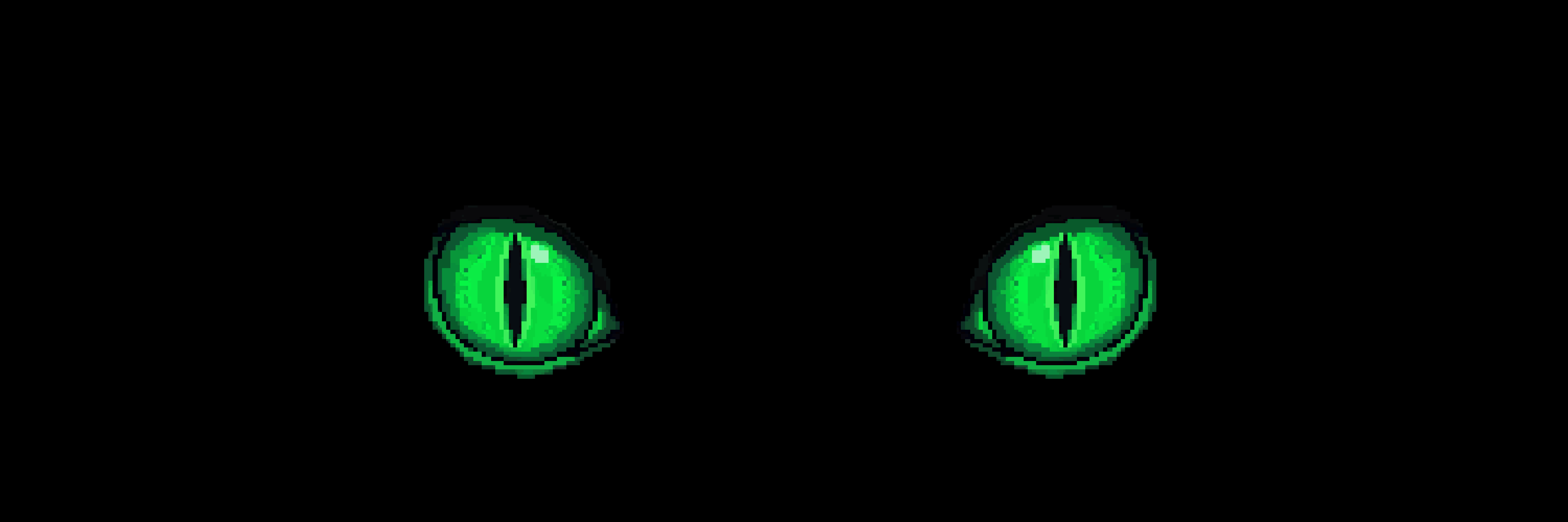 two glowing eyes in the dark